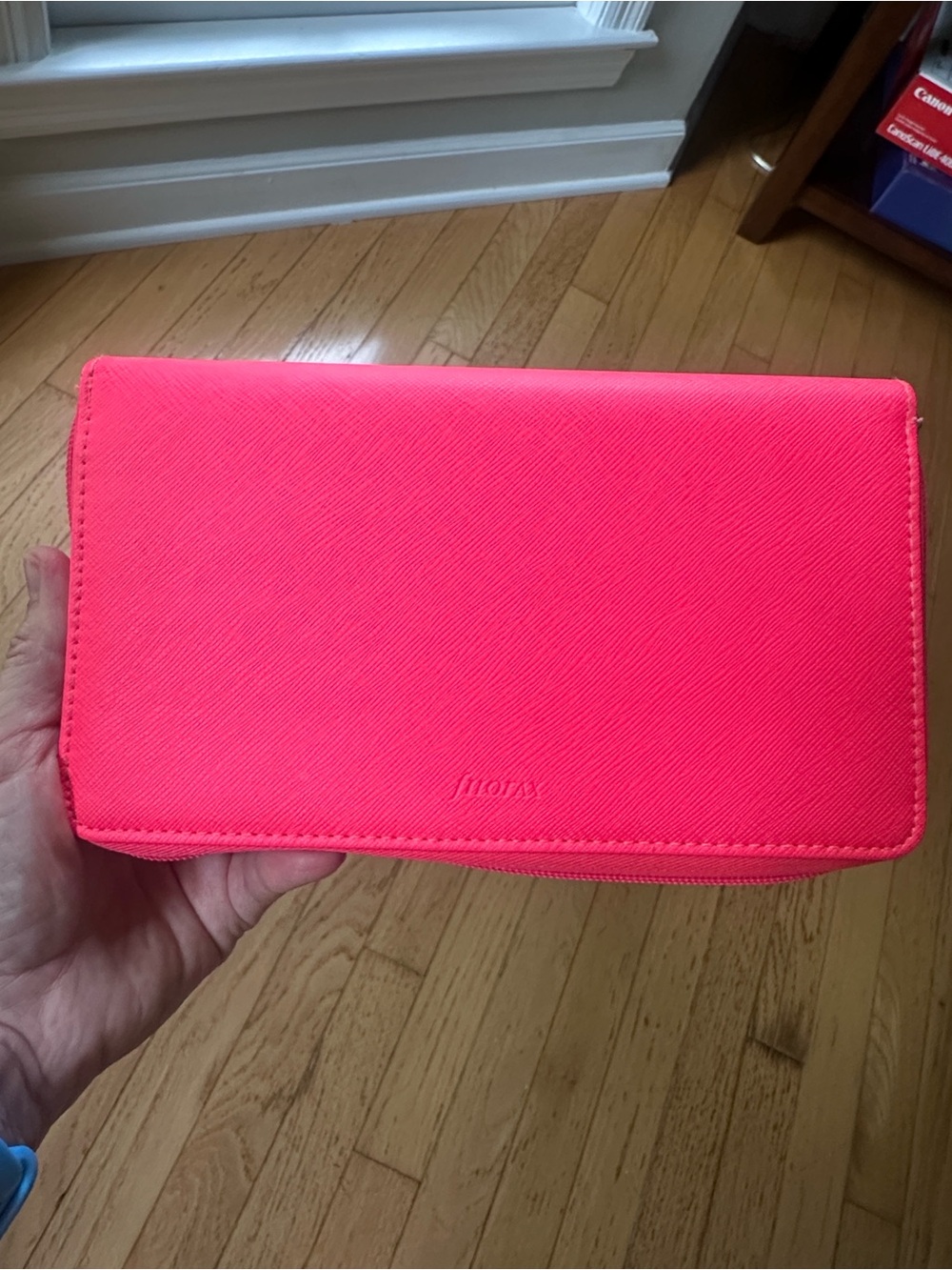 filoFAX Fluoro Neon  Pink Zip-Around Wallet